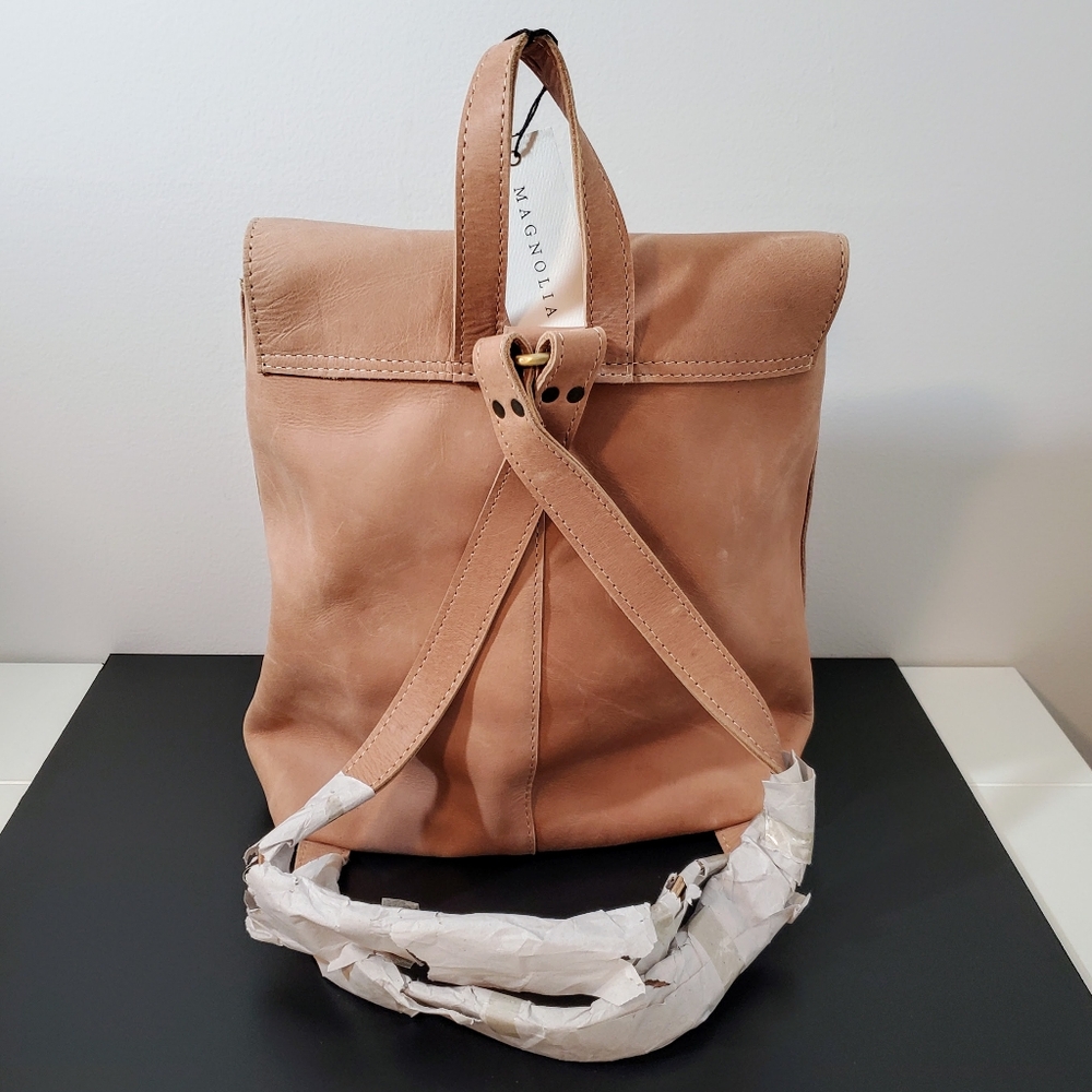 NWT Raven + Lily Magnolia Mini Blush Traveler Backpack Vachetta Leather - Picture 10 of 11